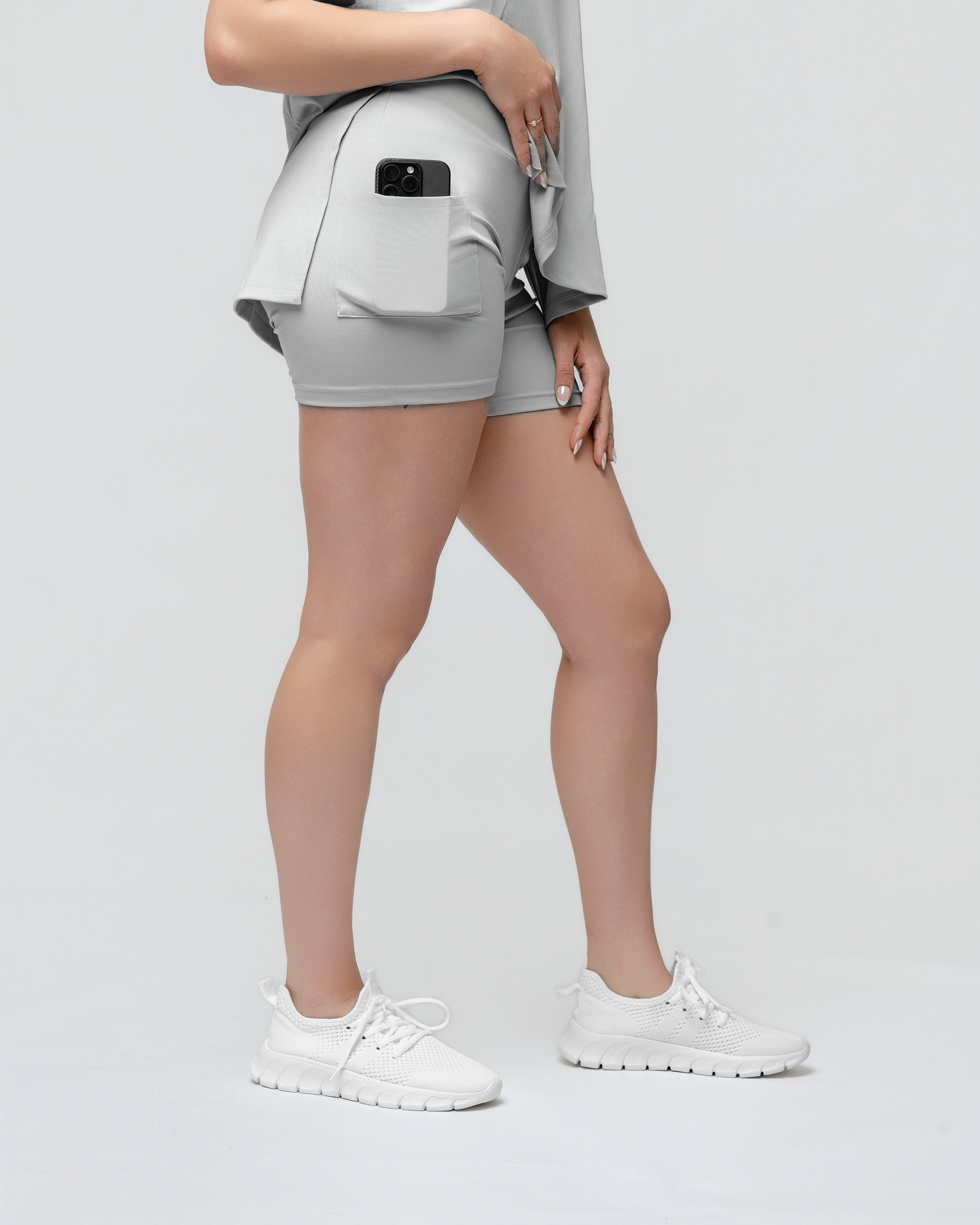 Cloud Lounge Short Set in Steel